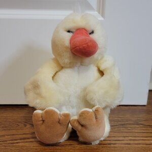 Gund Vintage 1989 Baby Duck Chick Plush Toy, Super Soft, Velour Feet, 9"